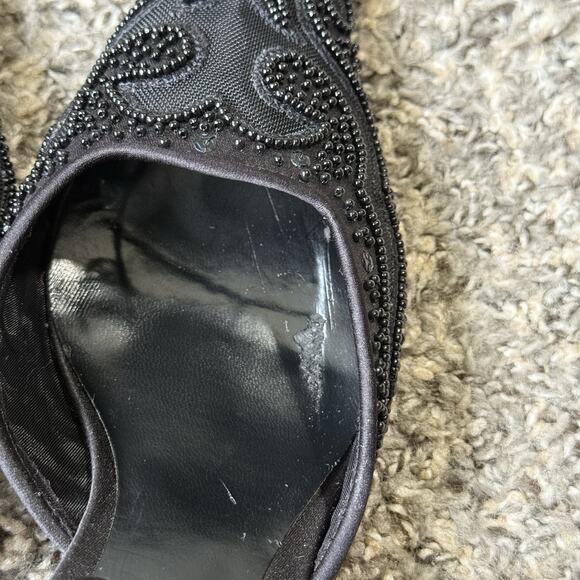 RESERVED Nine West Black Kitten Heels Pointed Toe Ankle Strap Formal  7.5 - Picture 12 of 13